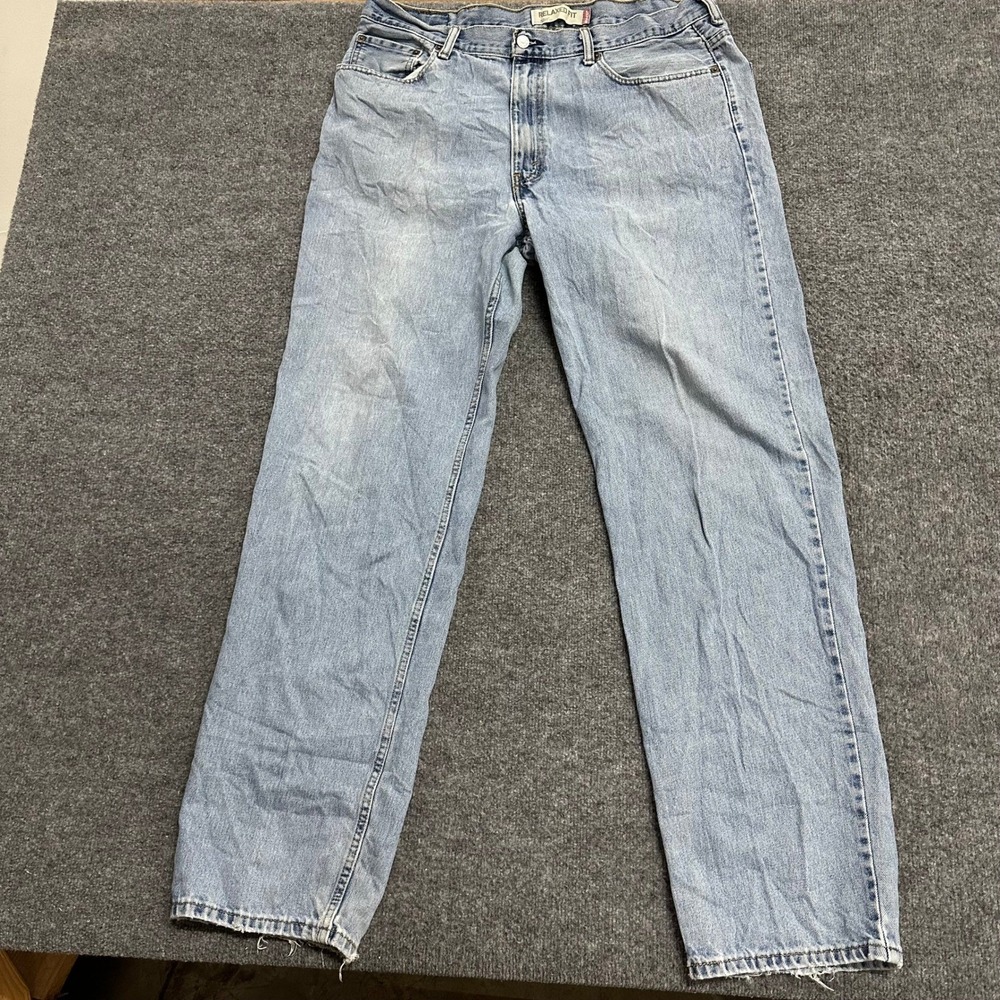 Levi's Jeans Mens Size 38x36 Blue 550 Relaxed Fit Light Wash Denim Distressed